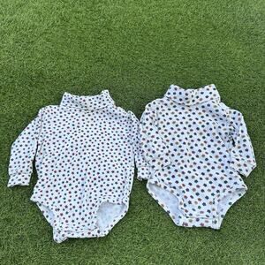 Vtg Honors Turtleneck Baby Size 12 Months‎ Bodysuit Snap Stars Flowers Colorful